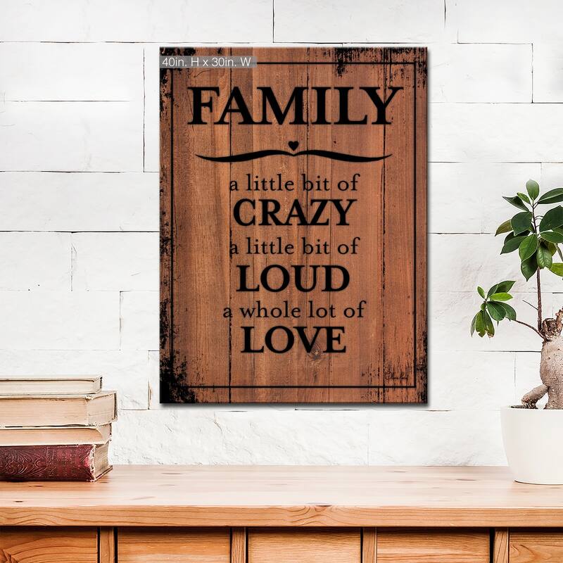 Olivia Rose Farmhouse 'Family' Wrapped Canvas Textual Wall Art - 30" W x 40" H