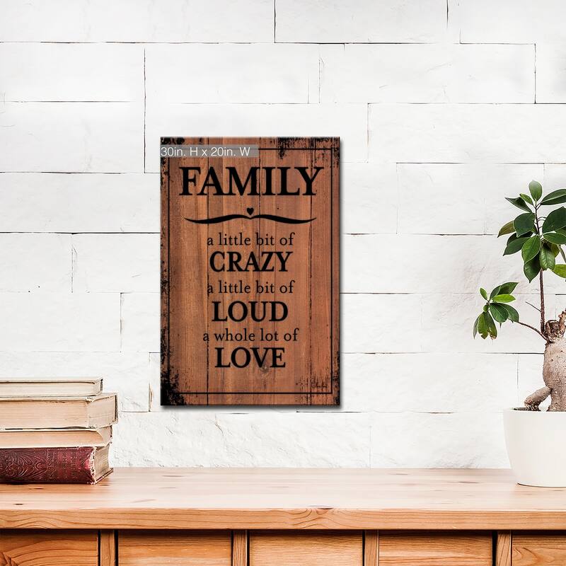 Olivia Rose Farmhouse 'Family' Wrapped Canvas Textual Wall Art - 20" W x 30" H