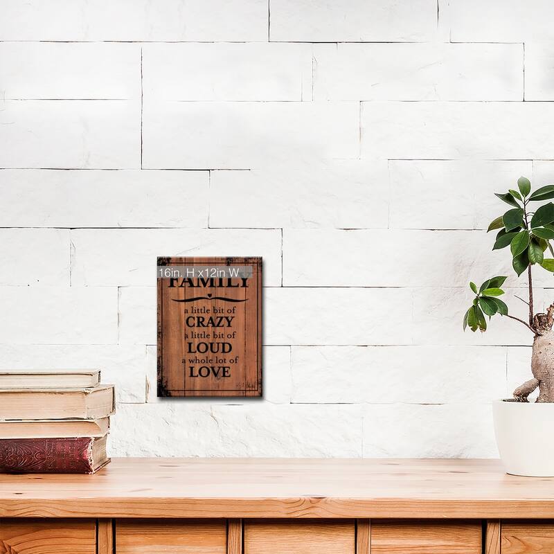 Olivia Rose Farmhouse 'Family' Wrapped Canvas Textual Wall Art - 12" W x 16" H