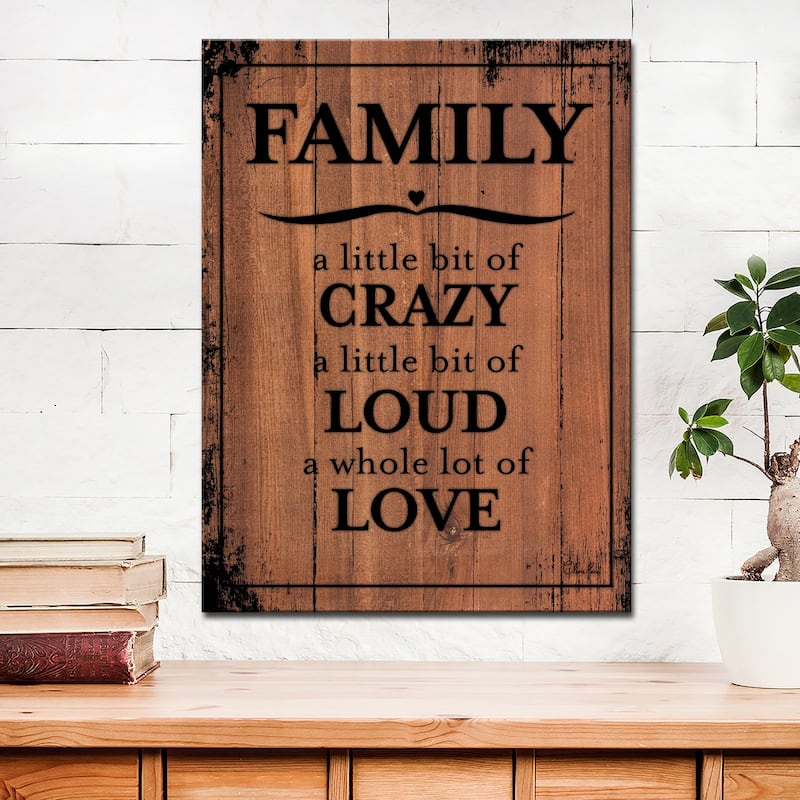 Olivia Rose Farmhouse 'Family' Wrapped Canvas Textual Wall Art
