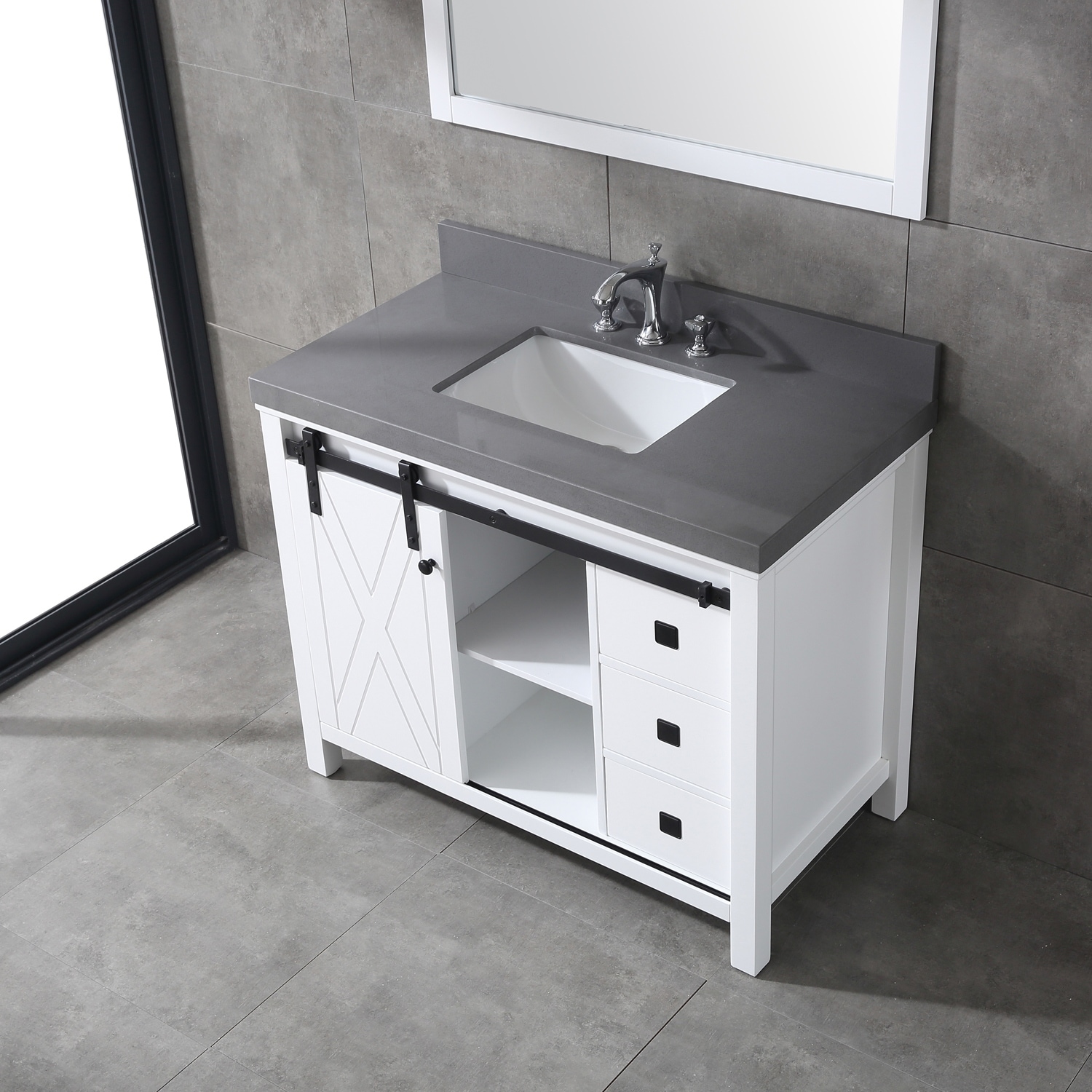Eviva Dallas 42 In White Bathroom Vanity N A