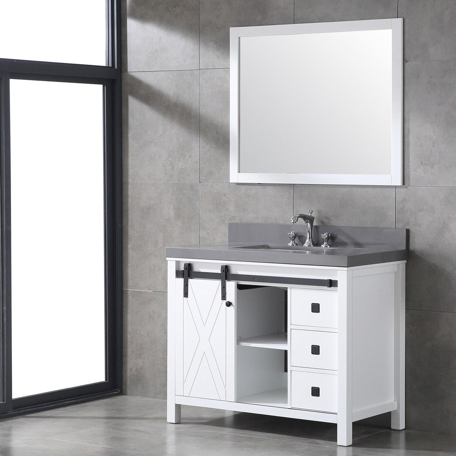 Eviva Dallas 42 In White Bathroom Vanity N A