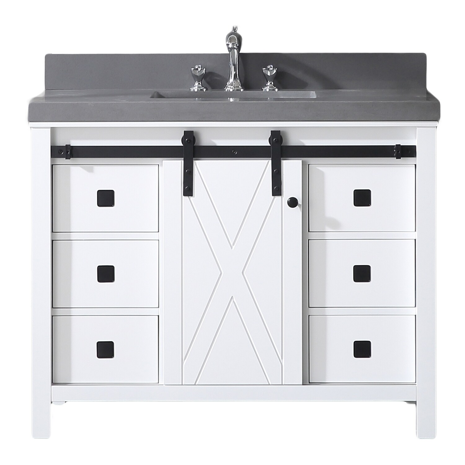 Eviva Dallas 42 In White Bathroom Vanity