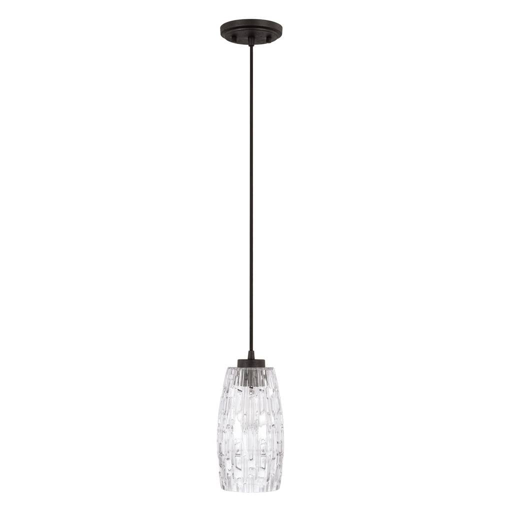 1-light Black Iron Pendant