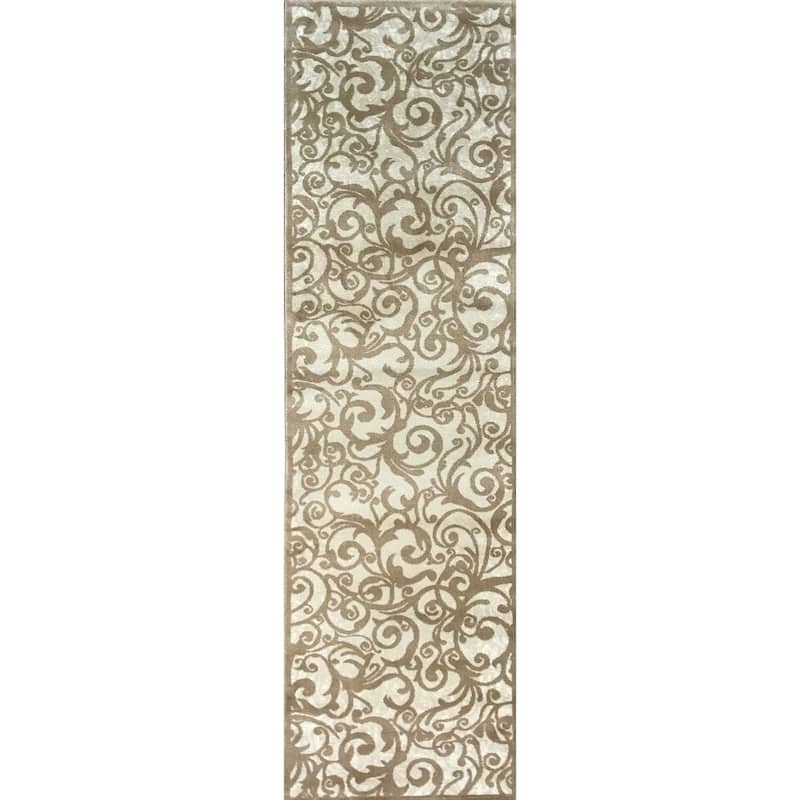 Admire Home Living Plaza Contemporary Scroll Pattern Area Rug