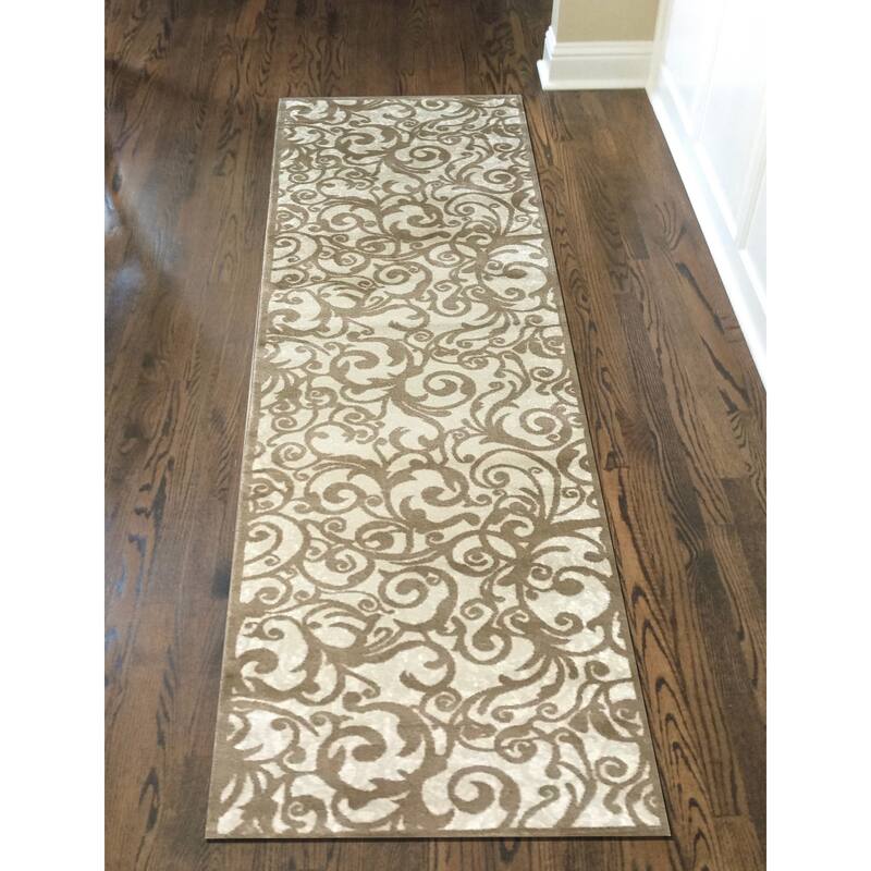 Admire Home Living Plaza Contemporary Scroll Pattern Area Rug