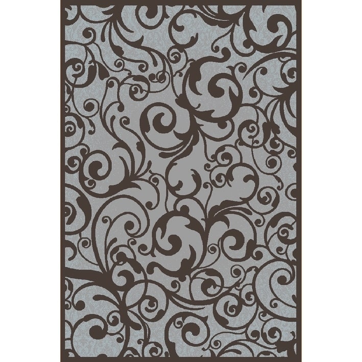 Admire Home Living Plaza Contemporary Scroll Pattern Area Rug
