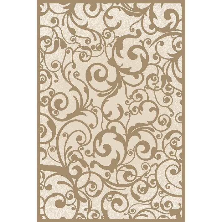 Admire Home Living Plaza Contemporary Scroll Pattern Area Rug