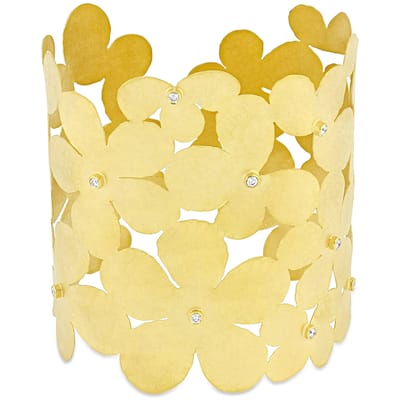 Miadora 14k Yellow Gold 1/4ct TDW Diamond Flower Cuff Bracelet
