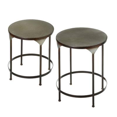 2 pc. set. Galvanized Nested Round Plant Stand.