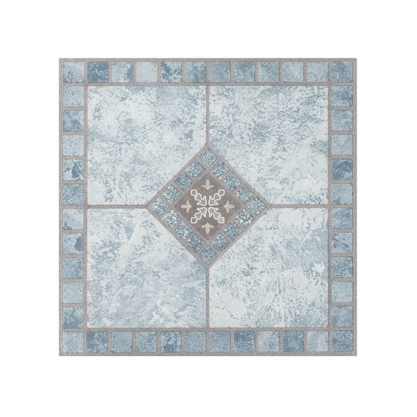 Shop Portfolio 12x12 2 0mm Self Adhesive Vinyl Floor Tile Blue Diamond 9 Tiles 9 Sq Ft Overstock 22797977