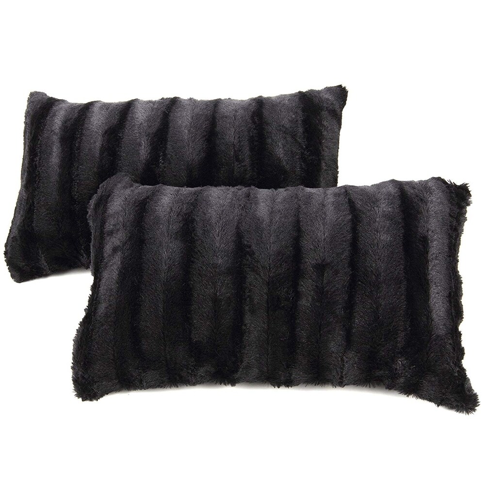 17/" x 17/" Luxury Faux Fur Pillow Super Soft Plush Cotton Fill Pillows Christmas