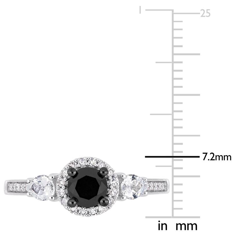 Miadora 10k White Gold with Black Rhodium 5/8ct TDW Black & White Diamond White Sapphire Ring