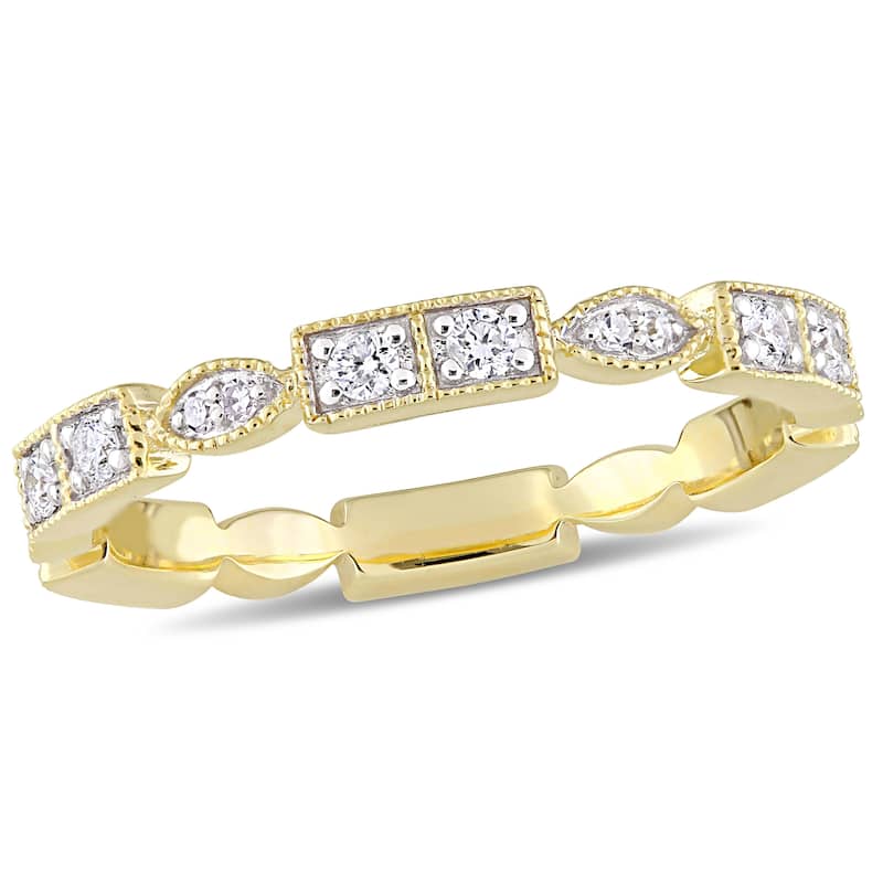 Miadora 10k Yellow Gold 1/3ct TDW Diamond Stackable Eternity Band
