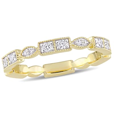 Miadora 10k Yellow Gold 1/3ct TDW Diamond Stackable Eternity Band