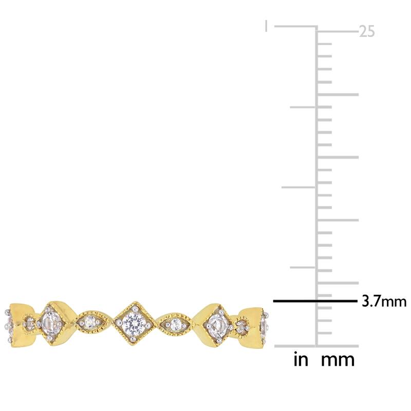 Miadora 10k Yellow Gold Created White Sapphire Stackable Infinity Eternity Band