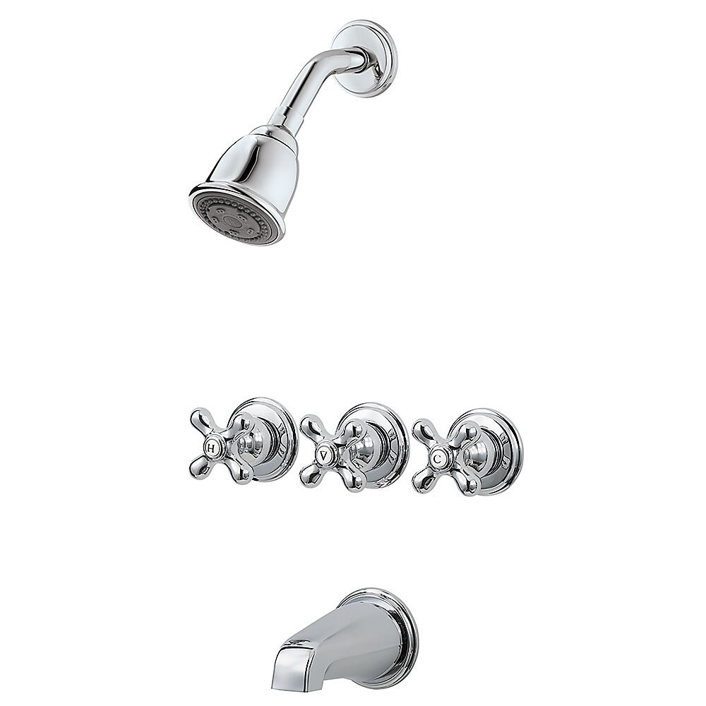 Shop Pfister 01 Series Three Handle Tub And Shower Chrome Free