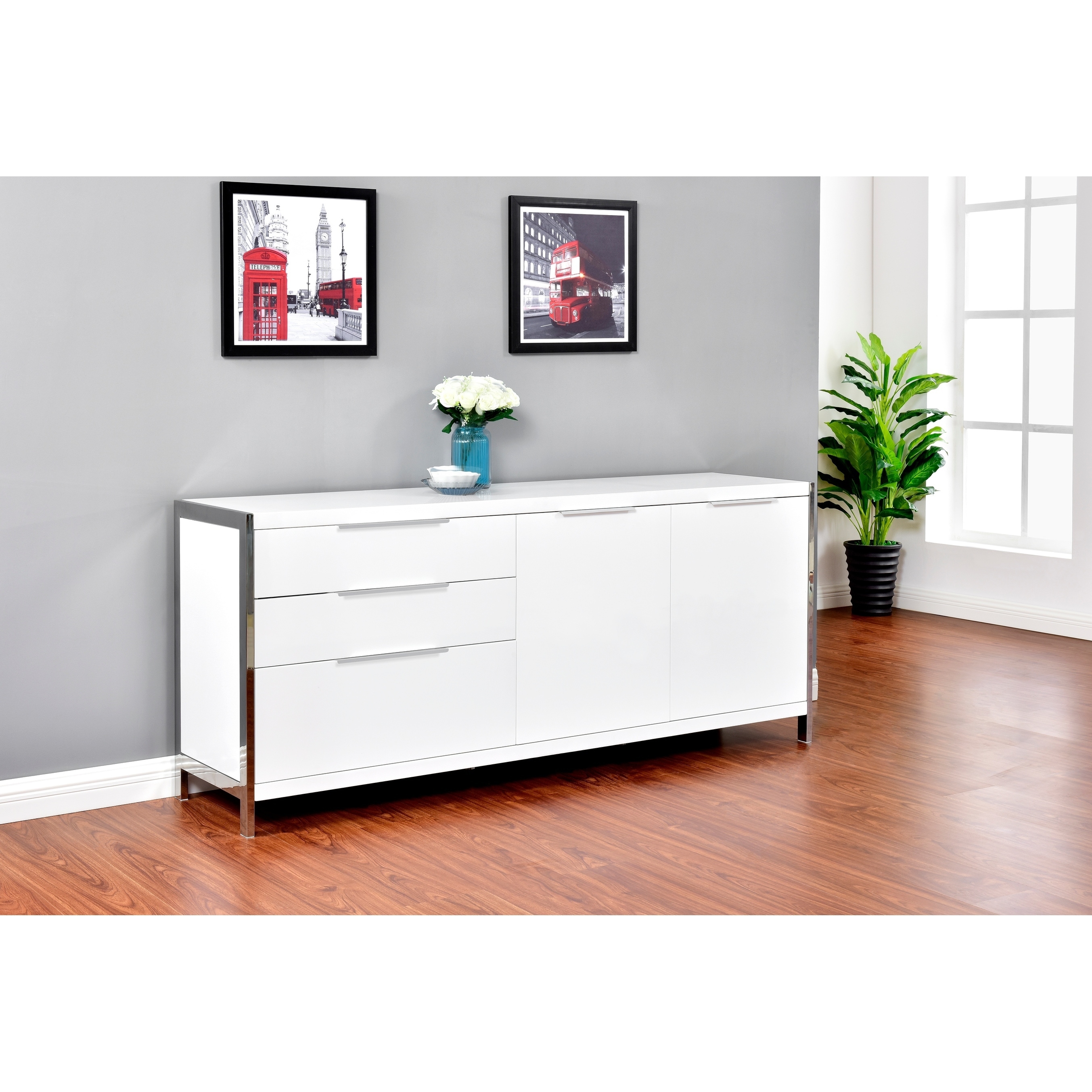 Shop Best Quality Furniture Modern Lacquer 2 Door 3 Drawer