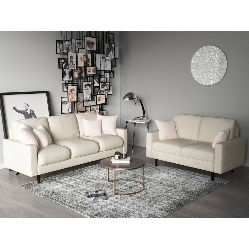 Macsen 2 Piece Living Room Set - Sets - Beige - Pillow Back