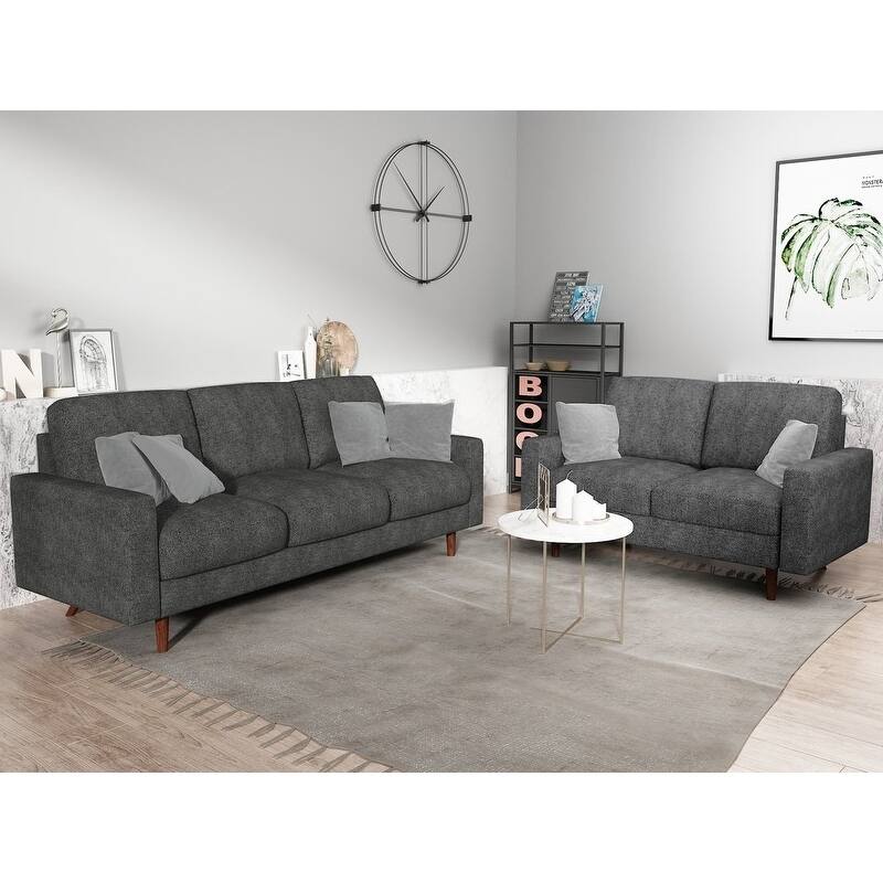 Macsen 2 Piece Living Room Set - Sets - Grey - Pillow Back