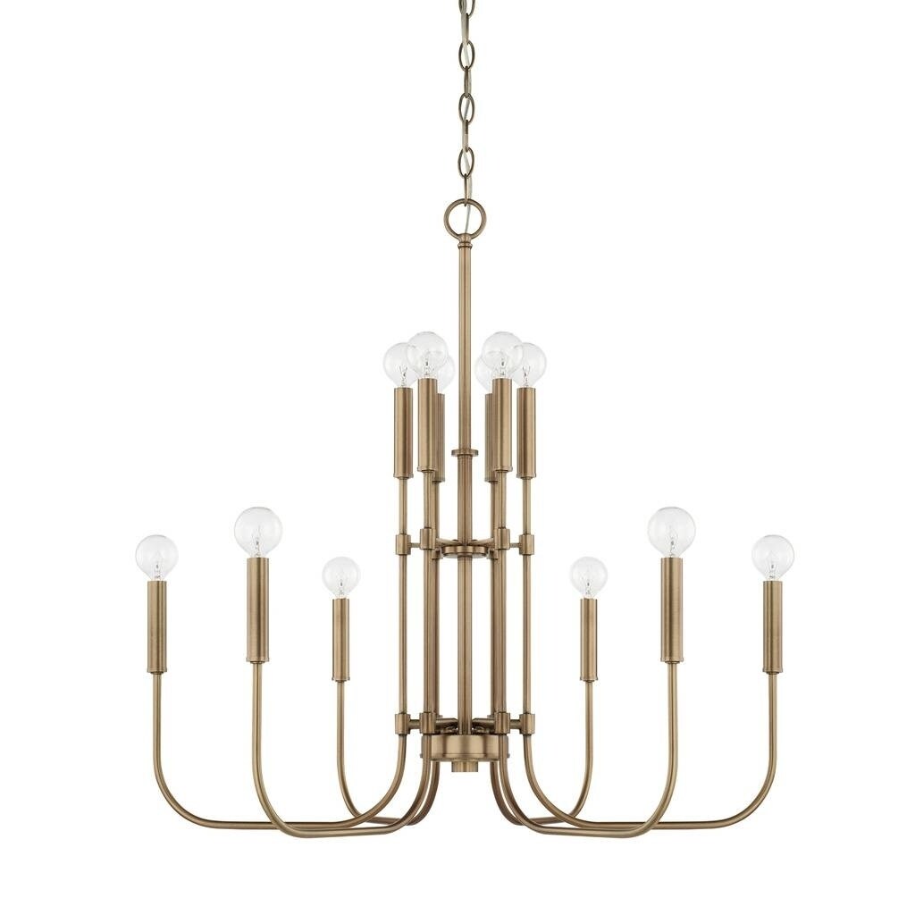 Zander 12-light Aged Brass Chandelier - Aged Brass - Chandeliers For Bedrooms by Overstock.com