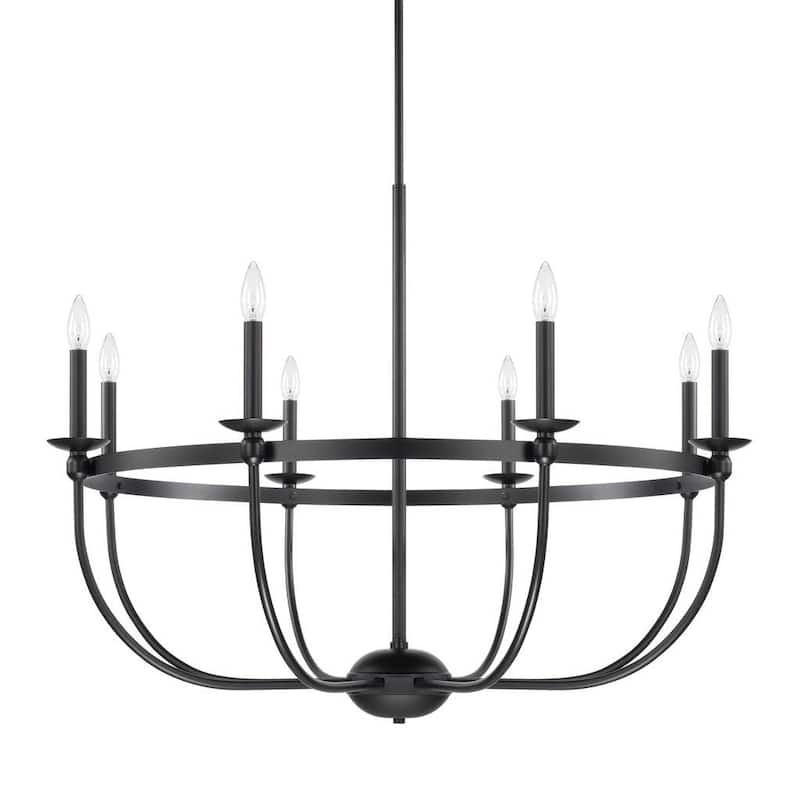 Rylann 8-light Matte Black Chandelier