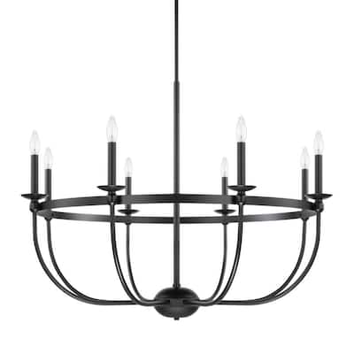 Rylann 8-light Matte Black Chandelier