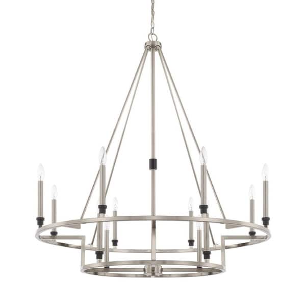 slide 1 of 1, Tux 12-light Black Tie Chandelier