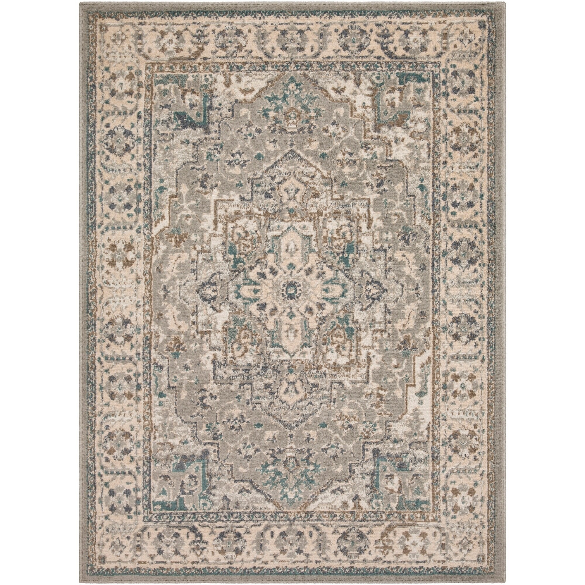 Shop Dylan Beige Teal Traditional Area Rug 7 10 X 10 3 On Sale Overstock 22798629