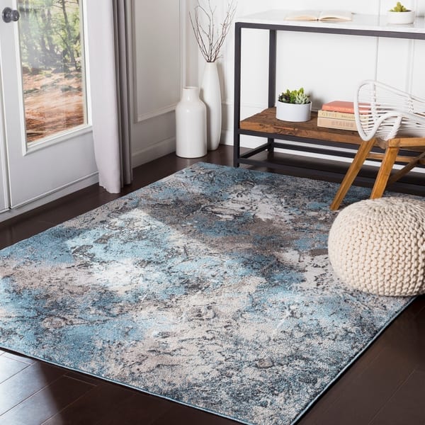 Kinsley Aqua Contemporary Area Rug 2 X 3 Kinsley Aqua Contemporary Area Rug