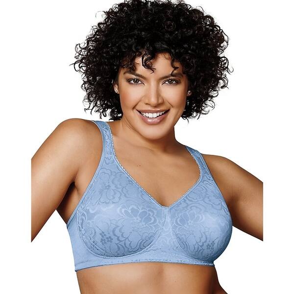 Playtex NWT 18 Hour Blue Red Gray Ultimate Lift & Support Wire-Free Bra 4745 $36