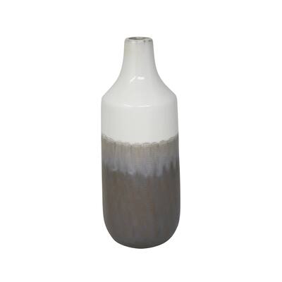 Sagebrook Home Ceranmic 16.25" Vase , Multi Gray Ceramic, 6.5 X 6.5 X 16.25 Inches