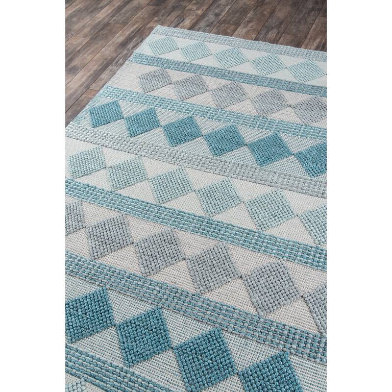 Momeni Andes Hand Woven Wool and Viscose Contemporary Geometric Area Rug.