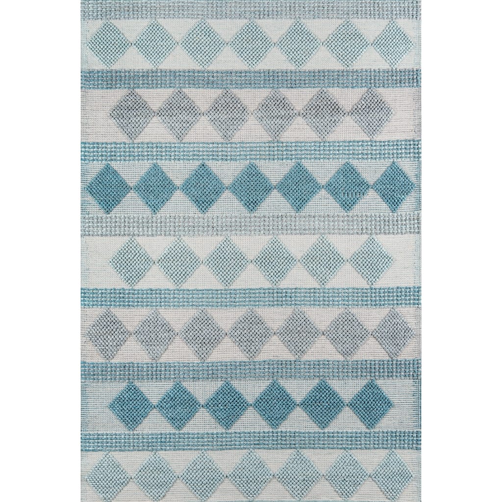 Momeni Andes Hand Woven Wool and Viscose Contemporary Geometric Area Rug.