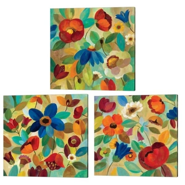 Silvia Vassileva 'Summer Floral' Canvas Art (Set of 3) - Overstock ...