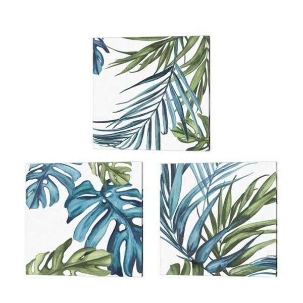 Eva Watts 'Palm Leaves' Canvas Art (Set of 3)