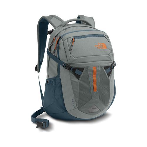 blue and gray north face backpack