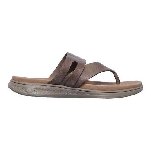 skechers on the go luxe leather thong sandals