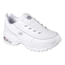 white skechers slip on tennis shoes