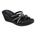 Women's Skechers Rumblers Wave New Lassie Slide Wedge Sandal Black