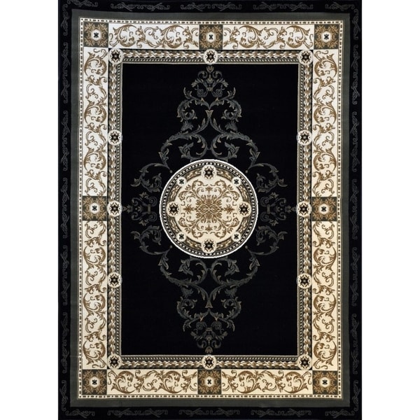 Rug Tycoon Oriental Traditional Black Rug - 7'11"x9'10"rectangular