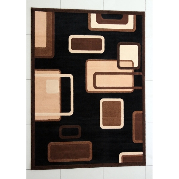 Rug Tycoon Abstract Modern Contemporary Black Rug - 2'0"x7'2"rectangular runner