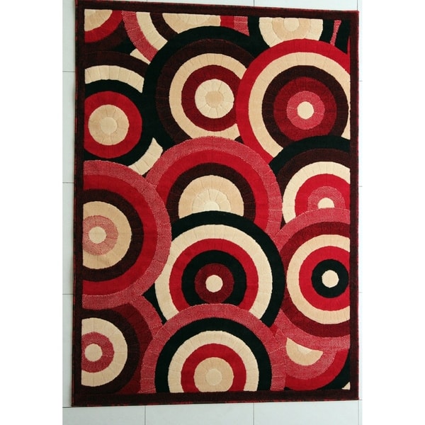 Rug Tycoon Abstract Modern Contemporary Red Rug 2'0"x7'2"rectangular