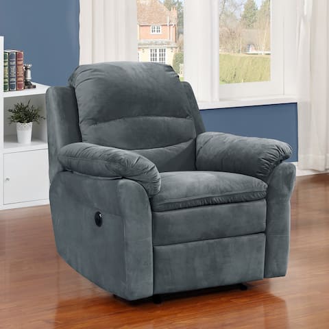 Copper Grove Dark Grey Polyester Power Recliner