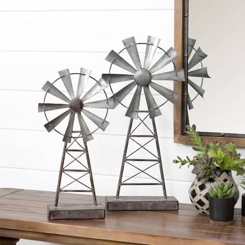 The Gray Barn Jartop Farmhouse Windmill Table Top Decor (Set of 2)