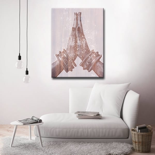 slide 2 of 8, The Curated Nomad 'Namaste' Inspirational Canvas Art by Olivia RosePink