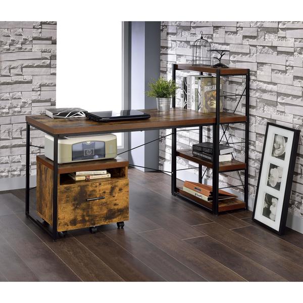 Carbon Loft Edelman Black Metal and Wood Desk