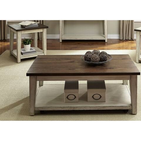 The Gray Barn O'Quinn Weathered Bark and White 3-piece Occasional Set