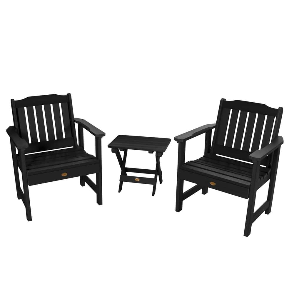 HIGHWOOD Garden Chairs and Folding Side Table (3-piece Set)