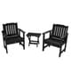 preview thumbnail 14 of 22, HIGHWOOD Garden Chairs and Folding Side Table (3-piece Set) Black